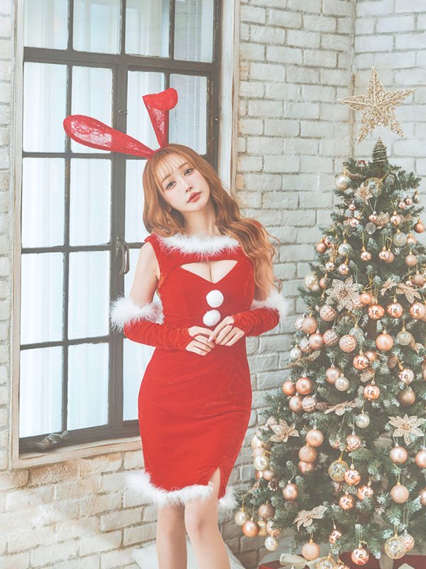 画像10: SALE!【サンタコス 5点セット】【S-Mサイズ/2カラー】セクシーバニーサンタコスプレ[OF01]