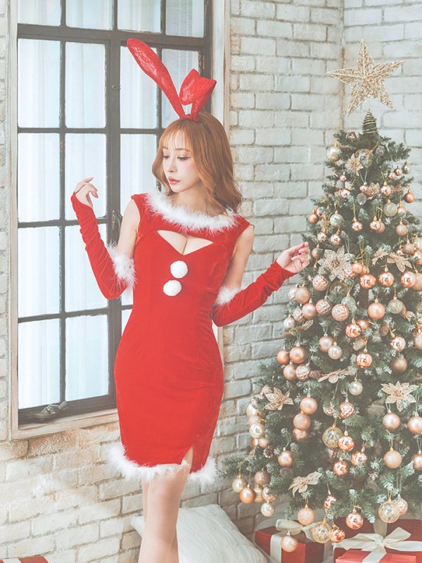 画像11: SALE!【サンタコス 5点セット】【S-Mサイズ/2カラー】セクシーバニーサンタコスプレ[OF01]