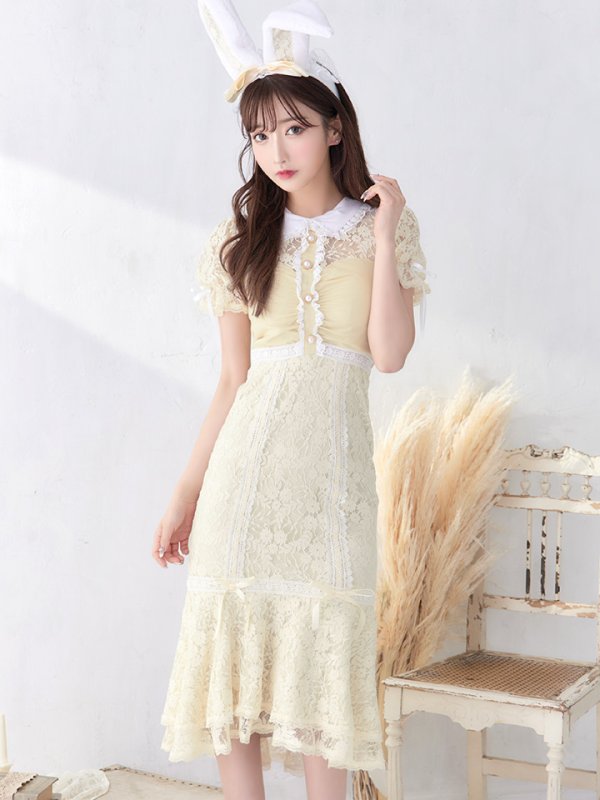 画像4: 【SALE!!】【即日発送】バニーレースワンピースコスプレ/マーメイドスカート【sugar nineハロウィン3点セット】【S-Lサイズ/2カラー】(SU220153)[HC03]