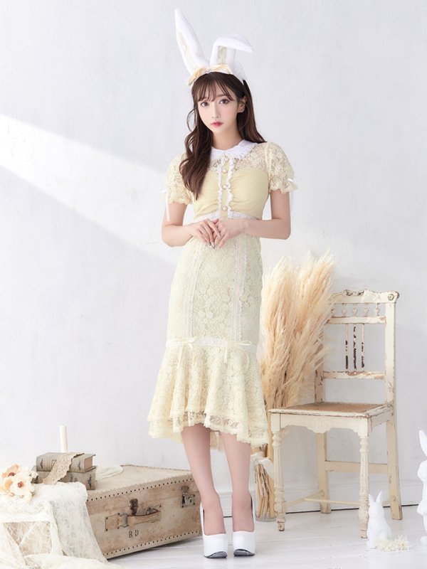 画像5: 【SALE!!】【即日発送】バニーレースワンピースコスプレ/マーメイドスカート【sugar nineハロウィン3点セット】【S-Lサイズ/2カラー】(SU220153)[HC03]