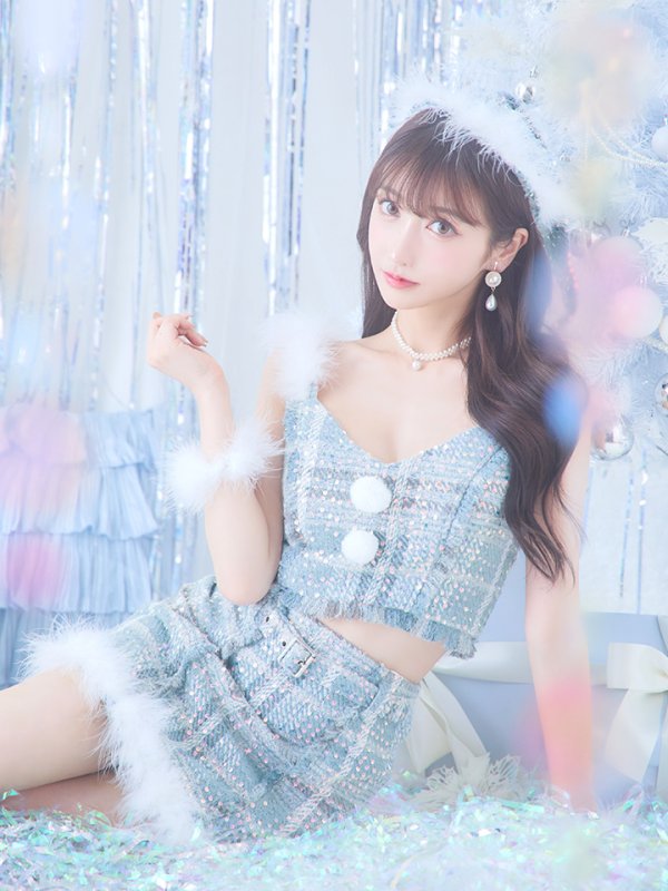 画像7: 【即日発送】【サンタコス 5点セット】【XS-Mサイズ/1カラー】セットアップツイードサンタコスプレ[YMT]