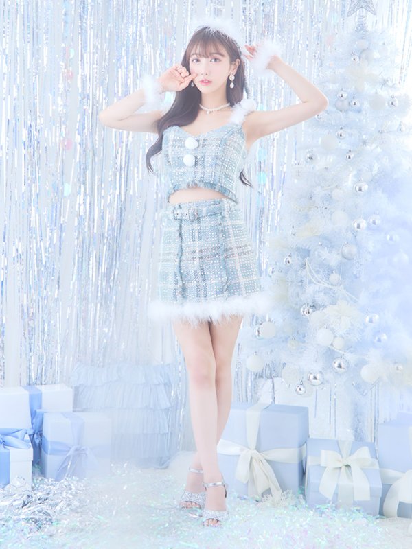 画像14: 【即日発送】【サンタコス 5点セット】【XS-Mサイズ/1カラー】セットアップツイードサンタコスプレ[YMT]