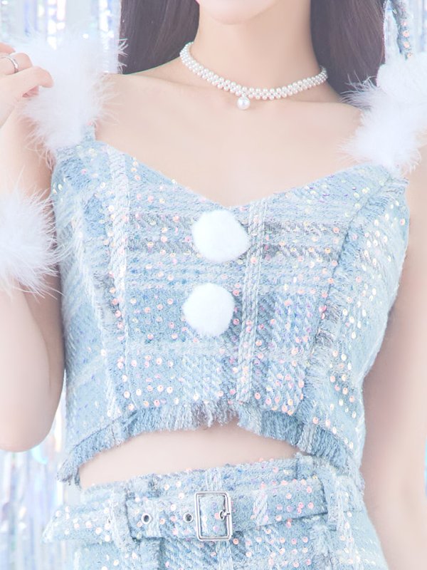 画像16: 【即日発送】【サンタコス 5点セット】【XS-Mサイズ/1カラー】セットアップツイードサンタコスプレ[YMT]