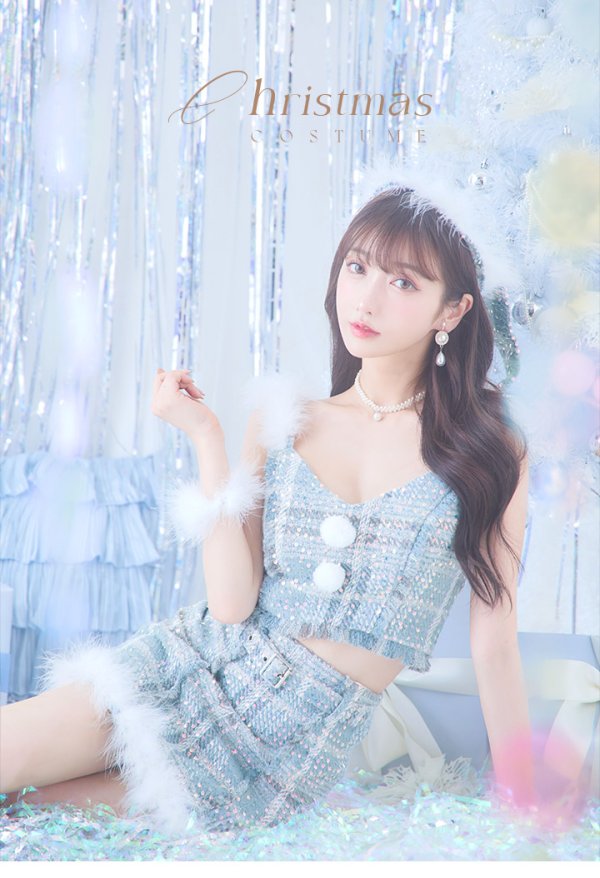 画像18: 【即日発送】【サンタコス 5点セット】【XS-Mサイズ/1カラー】セットアップツイードサンタコスプレ[YMT]