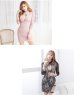 画像17: 【XS?Lサイズあり】【Glossy/グロッシー】ジップ/ ZIP サイドチュール切替/ 袖あり/七分袖/タイト/ ミニドレス/ キャバドレス[OF2]