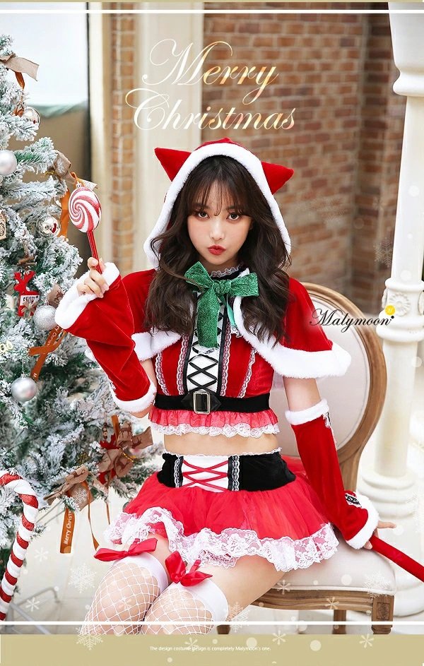 画像11: 【即日発送】【クリスマスコスプレ7点セット】【Malymoon/マリームーン】ネコ耳ケープサンタ【フリーサイズ/1カラー】[YMT]