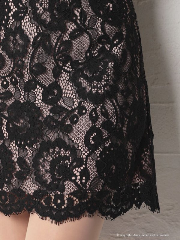 画像9: 【LIMITED SALE開催中！! 11月11日より順次発送予定】【Andy ANDY Fashion Press 12 COLLECTION 07】フラワーレース / ブローチ付き / 半袖 /ハイネック /タイト / ミニドレス / キャバドレス[OF05]