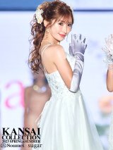【愛沢りん / 関西コレクション着用】【Lip line/リップライン】デザイン刺繍レース/ スピンドル/ メッシュ切り替え/ Aライン/ ロングドレス/ キャバドレス long[HC03]