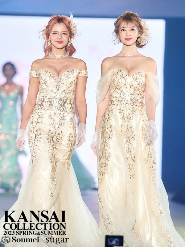 画像3: 【みあ / 関西コレクション着用】Lサイズあり【JEAN MACLEAN/ジャンマクレーン】マーメイド/ 刺繍レース/ オフショル/ スピンドル/ ロング/ キャバドレス long[OF2A]