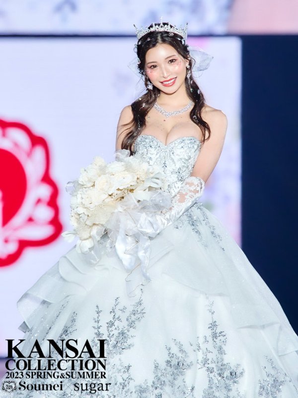 画像3: 【みゆう / 関西コレクション着用】【ANGEL R PREMIUM/エンジェルアールプレミアム】ベア/ ウェディング/ バースデー/ プリンセス/ フラワーレース/ スパンコールビジュー/ キャバドレスlong【HC03】