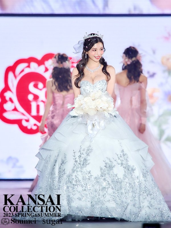 画像4: 【みゆう / 関西コレクション着用】【ANGEL R PREMIUM/エンジェルアールプレミアム】ベア/ ウェディング/ バースデー/ プリンセス/ フラワーレース/ スパンコールビジュー/ キャバドレスlong【HC03】