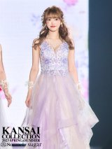 【鈴音りん / 関西コレクション着用】【Lip line/リップライン】フラワー刺繍/ 2段フレア/ Aライン/ チュール/ プリンセス/ ロングドレス/ キャバドレスlong[HC03]