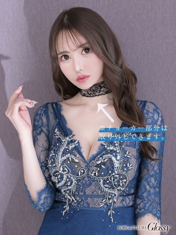 画像18: 【XS-Lサイズあり】【Glossy/グロッシー】刺繍レース/ ビジュー/ タイト/ ミニドレス/ キャバドレス【OF08】