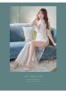 画像5: 【Lサイズあり】 【ROBE de FLEURS Glossy/ローブ・ド・フルール グロッシー】ジップ/ ZIP 袖あり/サイドレース切替/ ロングドレス/ キャバドレスlong[OF2]