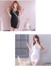画像7: XSサイズあり【Glossy/グロッシー】フロントジッパー/ ベルト/ キャミソール/ シアー/ タイト/ ミニドレス/ キャバドレス[OF08] (7)