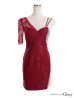 画像10: 【ROBE de FLEURS Glossy/ローブ・ド・フルール グロッシー】ビジューチュール/ レーススリーブ/ 七分袖/ 長袖/ ワンショル/ タイト/ ミニドレス/ キャバドレス[OF2]