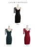 画像13: 【ROBE de FLEURS Glossy/ローブ・ド・フルール グロッシー】ビジューチュール/ レーススリーブ/ 七分袖/ 長袖/ ワンショル/ タイト/ ミニドレス/ キャバドレス[OF2]