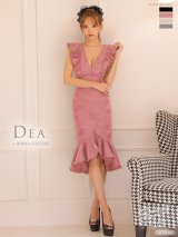 Lサイズあり【DEA. by ROBE de FLEURS/ディアバイローブドフルール】マーメイド/ フリル/ バストカット/ ワンピース/ ミディアムドレス/ キャバドレス[OF2]