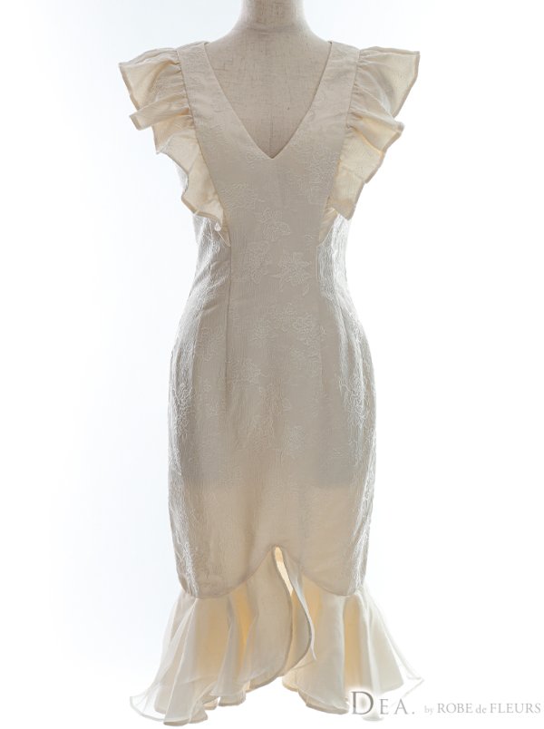 画像39: Lサイズあり【DEA./ディア】マーメイド/ フリル/ バストカット/ ワンピース/ ミディアムドレス/ キャバドレス【OF08】