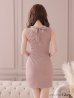 画像8: XSサイズあり【ROBE de FLEURS Glossy/ローブ・ド・フルール グロッシー】フロントジップ/ ZIP ウエストシースルー/ ビジュー/ ストレッチ/ タイト/ ミニドレス/ キャバドレス[OF2]