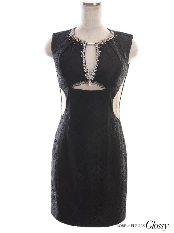 画像11: 【Glossy/グロッシー】総レース/ バストカットデザイン/ ビジュー/ タイト/ ミニドレス/ キャバドレス【OF08】