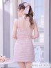 画像7: XSサイズあり【ROBE de FLEURS/ローブドフルール】ラメツイード/ ビジュー/ 襟つき/ 台形スカート/ ミニドレス/ キャバドレス[OF2]