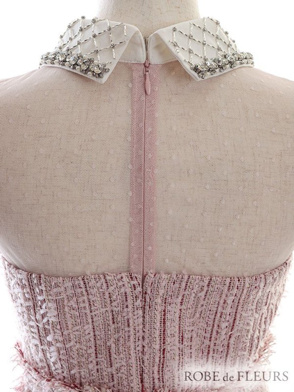 画像11: XSサイズあり【ROBE de FLEURS/ローブドフルール】ラメツイード/ ビジュー/ 襟つき/ 台形スカート/ ミニドレス/ キャバドレス[OF08]