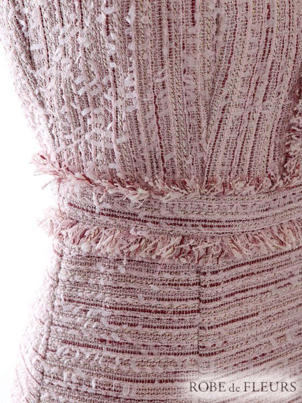 画像12: XSサイズあり【ROBE de FLEURS/ローブドフルール】ラメツイード/ ビジュー/ 襟つき/ 台形スカート/ ミニドレス/ キャバドレス[OF08]