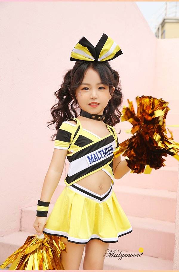画像1: 【即日発送】チアガール/ チアリーダーキッズ女の子用《ハロウィンコスプレ5点セット》【Malymoon/マリームーン】[HC02]