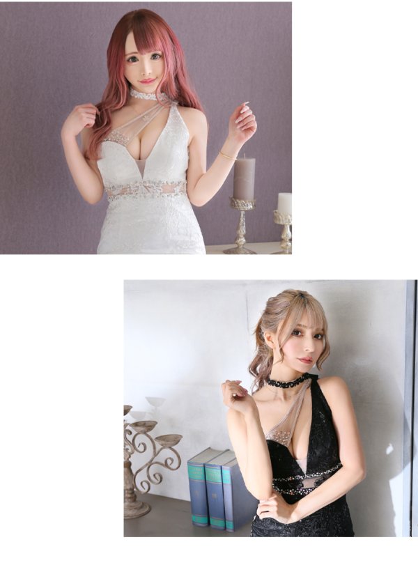 画像5: 【Glossy/グロッシー】レース/ スパンコール/ サイドチュール/ タイト/ ミニドレス/ キャバドレス【OF08】