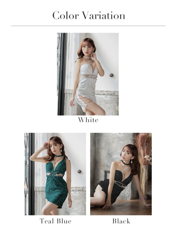 画像23: 【Glossy/グロッシー】レース/ スパンコール/ サイドチュール/ タイト/ ミニドレス/ キャバドレス【OF08】