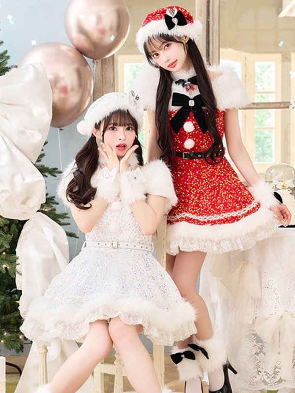 画像6: 【即日発送！】【クリスマスコスプレ9点セット】【Malymoon/マリームーン】スパークリージュエルリボンサンタ【SM-ML/2カラー】[OF03]