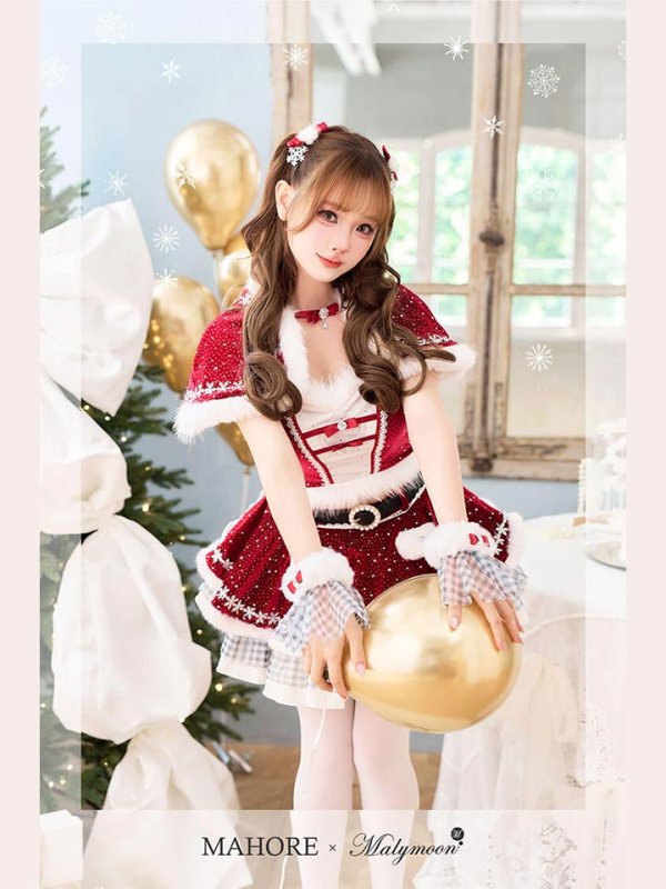 画像1: 【即日発送！】【クリスマスコスプレ12点セット】【Malymoon/マリームーン】ラブミーエトワールスノーサンタ【フリーサイズ/1カラー】[OF03]