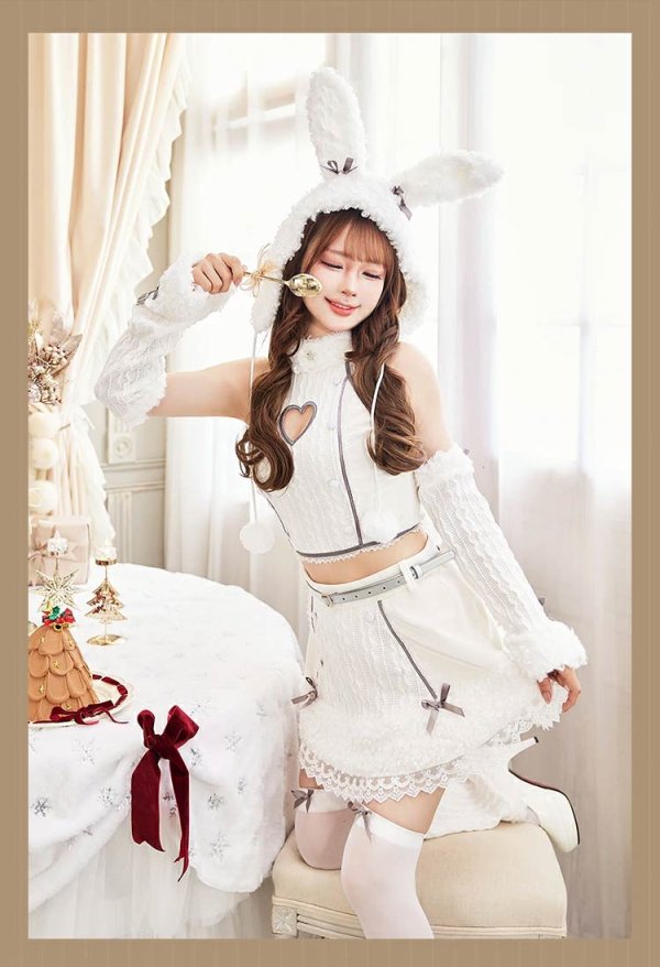 画像11: 【即日発送！】【クリスマスコスプレ7点セット】【Malymoon/マリームーン】ラブスペルニットバニーサンタ【フリーサイズ/2カラー】[OF03]