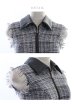 画像15: sugar限定カラー☆Lサイズあり【DEA. by ROBE de FLEURS/ディアバイローブドフルール】襟フロントジップ/ ツイード/ ミディアム丈/ ひざ丈/ ミニドレス/ キャバドレス[OF2]
