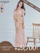 【LIMITED SALE開催中！! 11月11日より順次発送予定】Lサイズあり【JEAN MACLEAN/ジャンマクレーン】スパンコール刺繍/ ノースリーブ/ Vネック/ スピンドル/ マーメイド/ ロングドレス/ キャバドレスlong[OF2A]