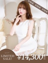 【LIMITED SALE開催中！! 11月11日より順次発送予定】Lサイズあり【JEAN MACLEAN/ジャンマクレーン】 ワンピース/ フラワーレース/ ノースリーブ/ ワンカラー/ タイト/ ひざ丈/ ミディアムドレス/キャバドレス【HC02】