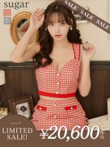 【LIMITED SALE開催中！! 11月11日より順次発送予定】XSサイズあり【IRMA/イルマ】セットアップ/ 千鳥柄/ パール/ ノースリーブ/ タイト/ ミニドレス/ キャバドレス【HC02】