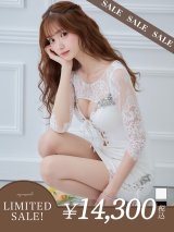 【LIMITED SALE開催中！! 11月11日より順次発送予定】XSサイズあり【ANGEL R/エンジェルアール】バストレースアップ/ フラワーロングスリーブ/ 袖あり/ 長袖/ タイト/ ミニドレス/ キャバドレス[OF2]