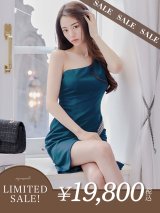 【LIMITED SALE開催中！! 11月11日より順次発送予定】XSサイズあり【Veautt/ヴュート】【OF05】ワンショルダー/ ウエストスリットビジュー/ ひざ丈/ タイト/ アシンメトリー/ ミディアムドレス/ キャバドレス