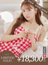 【LIMITED SALE開催中！! 11月11日より順次発送予定】ROBE de FLEURS × sugar【XSサイズあり】【ROBE de FLEURS/ローブドフルール】メリーチェック/ キャミソール/ ツイード/ セットアップ/ ミニドレス/ キャバドレス[OF08]