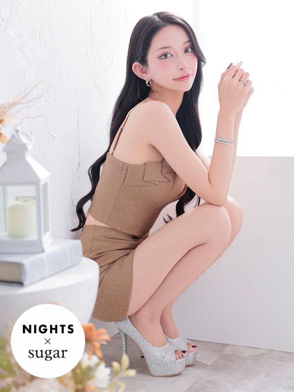 画像2: 【NIGHTS掲載】XSサイズあり【ROBE de FLEURS/ローブドフルール】バストリボン/ キュート/ セットアップ/ ミニドレス/ キャバドレス[OF08]