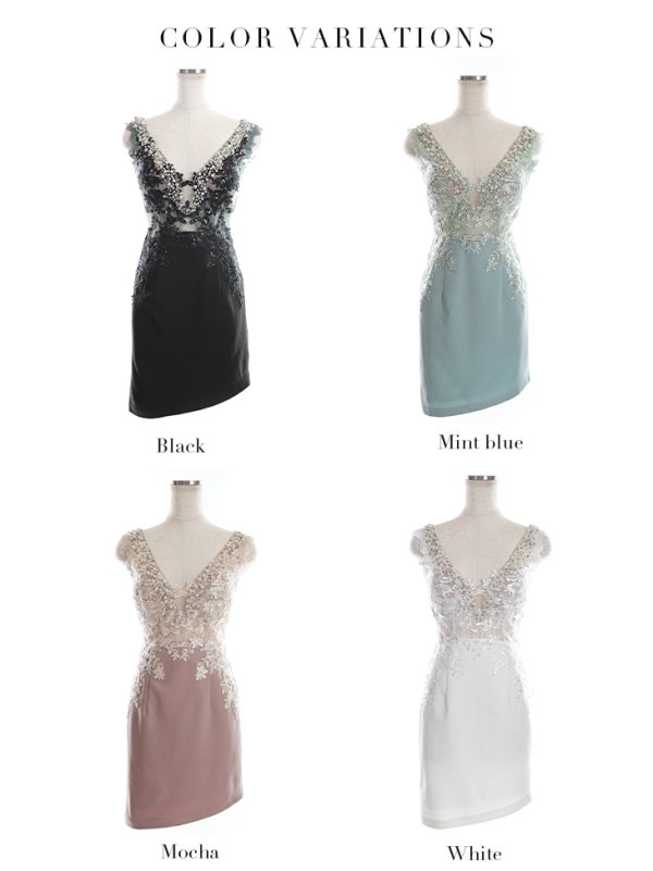 画像19: XS-Lサイズあり【Glossy/グロッシー】スパンコールレース/ ノースリーブ/ ストレッチ/ アシンメトリースカート/ 刺繍/ タイト/ ミニドレス/ キャバドレス【HC02】