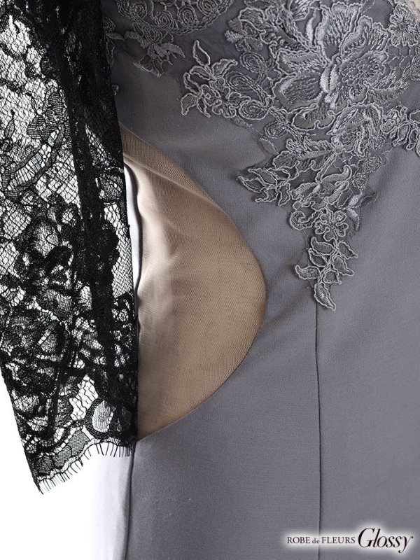 画像13: XS?Lサイズあり【Glossy/グロッシー】バストジップ/ ZIP レーススリーブ/ 七分袖/ 長袖/ 袖あり/ タイト/ ミニドレス/ キャバドレス【HC02】