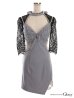 画像17: XS?Lサイズあり【ROBE de FLEURS Glossy/ローブ・ド・フルール グロッシー】バストジップ/ ZIP レーススリーブ/ 七分袖/ 長袖/ 袖あり/ タイト/ ミニドレス/ キャバドレス[OF2]