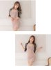 画像5: XS〜Lサイズあり【ROBE de FLEURS Glossy/ローブ・ド・フルール グロッシー】バストジップ/ ZIP レーススリーブ/ 七分袖/ 長袖/ 袖あり/ タイト/ ミニドレス/ キャバドレス[OF2]