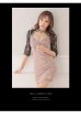 画像2: XS〜Lサイズあり【ROBE de FLEURS Glossy/ローブ・ド・フルール グロッシー】バストジップ/ ZIP レーススリーブ/ 七分袖/ 長袖/ 袖あり/ タイト/ ミニドレス/ キャバドレス[OF2] (2)