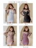 画像15: XSサイズあり【Glossy/グロッシー】ジップアップデザイン/ チュールロングスリーブ/ 長袖/ 袖あり/ キャミ/ タイト/ ミニドレス/ キャバドレス[OF2]