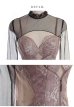 画像13: XSサイズあり【Glossy/グロッシー】ジップアップデザイン/ チュールロングスリーブ/ 長袖/ 袖あり/ キャミ/ タイト/ ミニドレス/ キャバドレス[OF2]