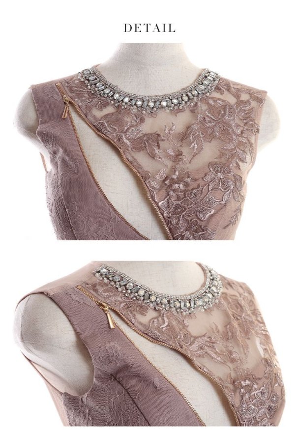 画像17: 期間限定カラー・XS-Lサイズあり☆【Glossy/グロッシー】フロントジップ/ ZIP シースルーレース/ タイト/ ミニドレス/ キャバドレス【HC02】